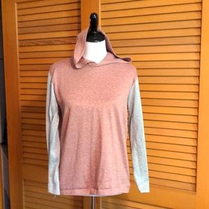 Pink and Gray Color Block Medium Hoodie Sweater Medium